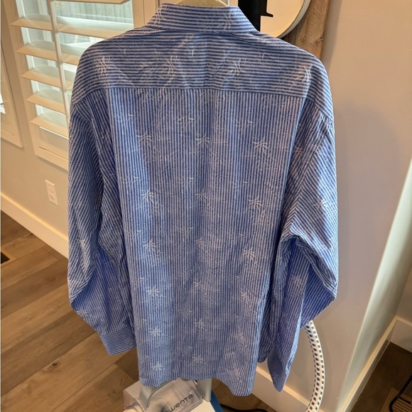 Bugatchi Blue Paisley Casual Button Down Shirt - Picture 9 of 11